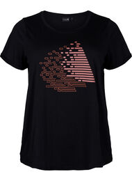 Trænings t-shirt med print, Black w. Copper Foil