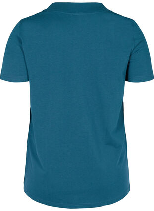 Kortærmet t-shirt med bred rib i halsen, Reflecting Pond, Packshot image number 1