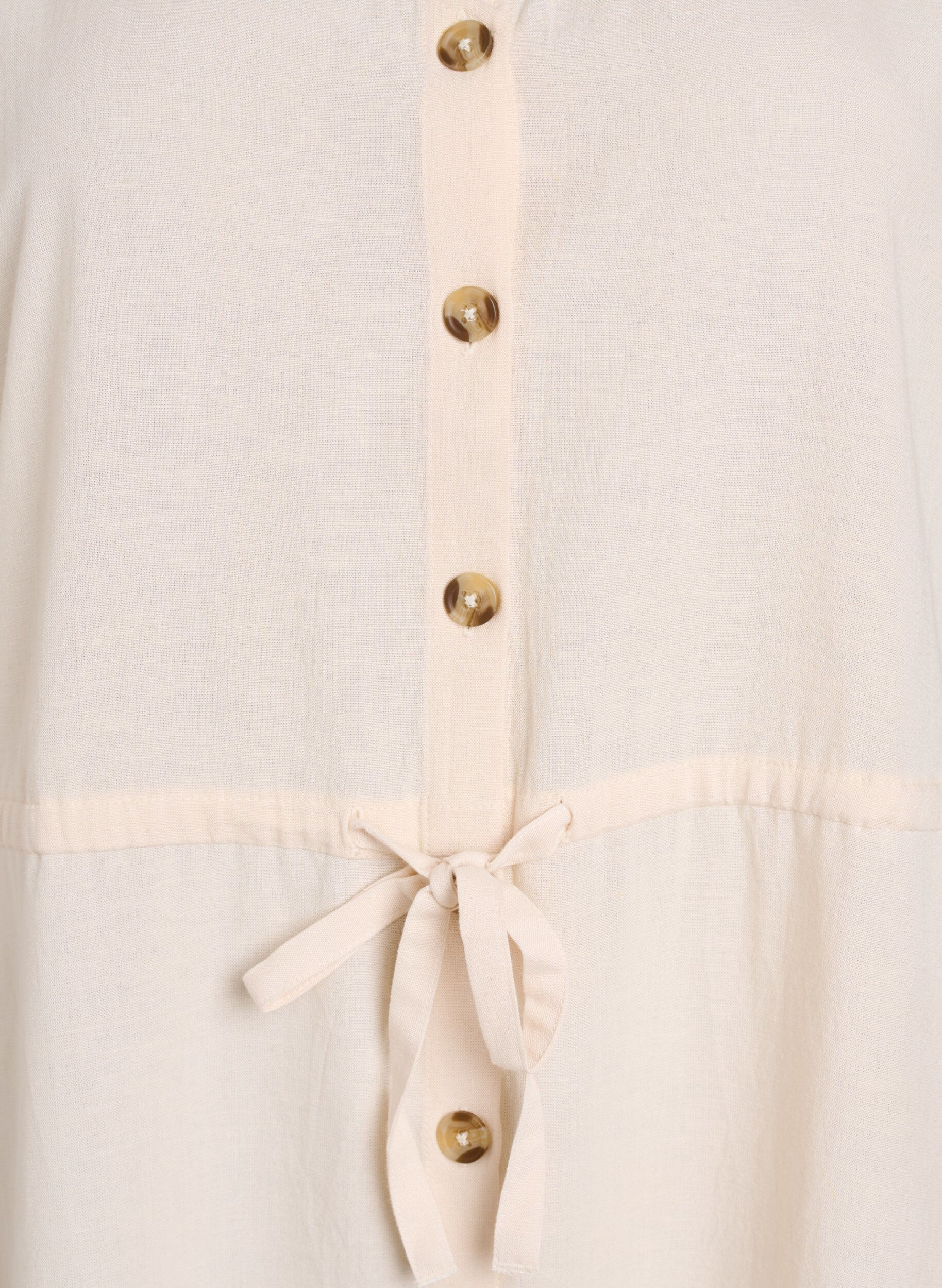 Zizzi Maxikjole med knapper og bindeb&aring;nd, Vanilla, Packshot image number 2