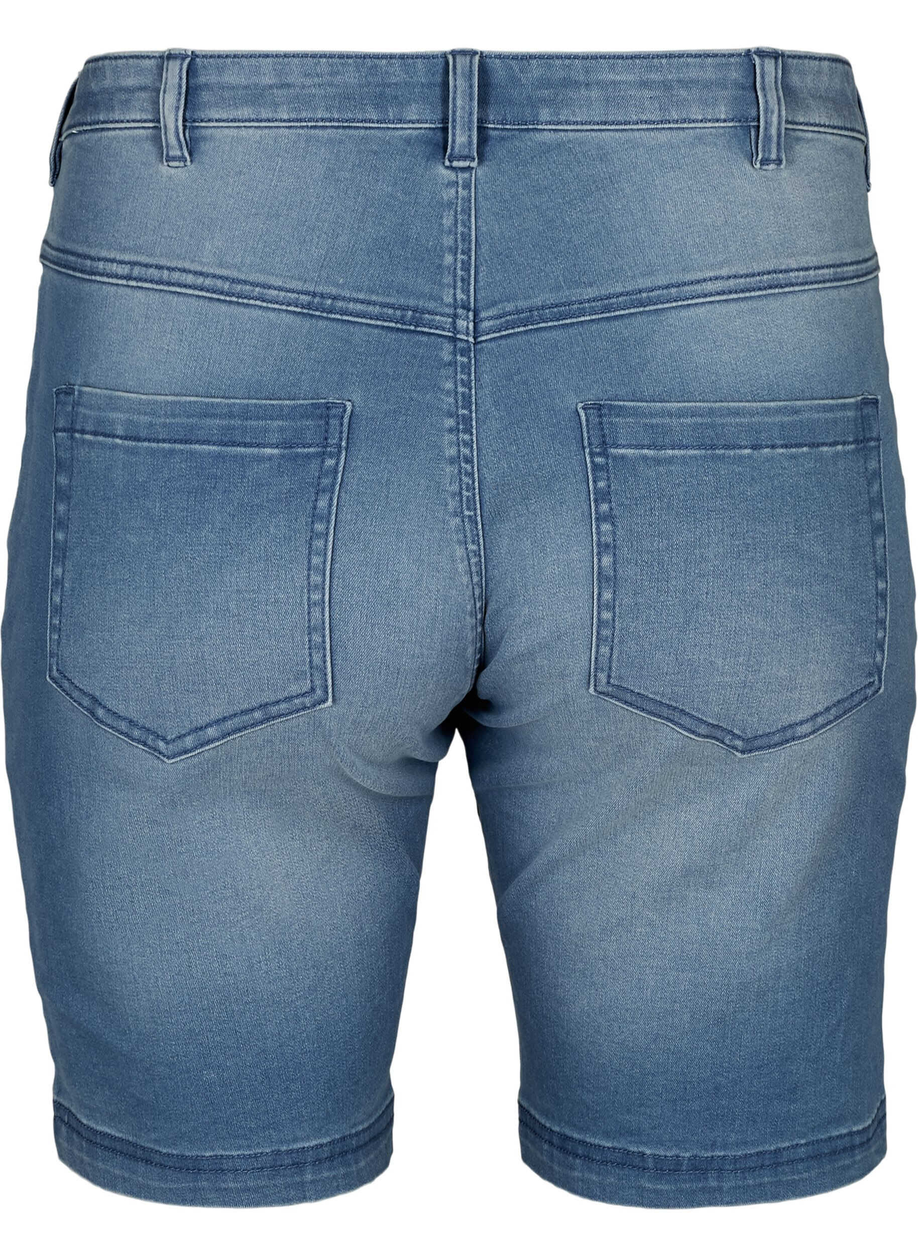 Zizzi Slim fit Emily shorts med regul&aelig;r talje, Bl&aring;, Packshot image number 1