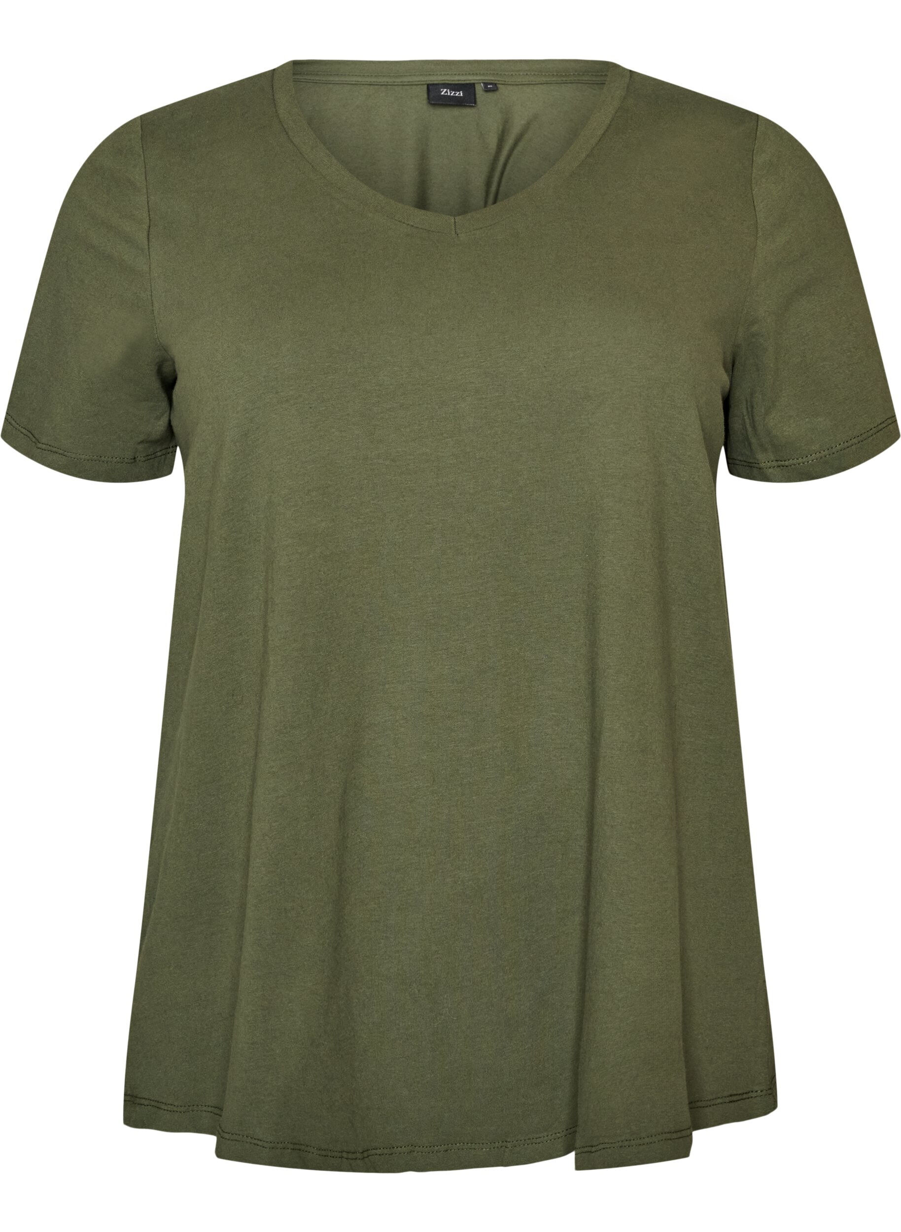 Ensfarvet basis t-shirt i bomuld