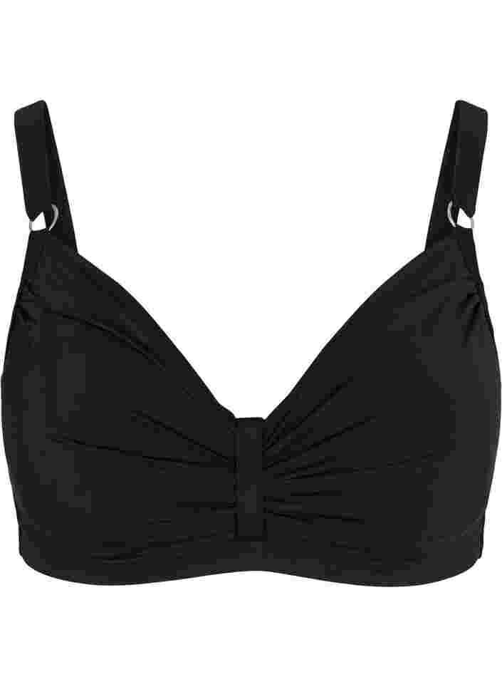 Bikini overdel med draperinger, Black, Packshot image number 0
