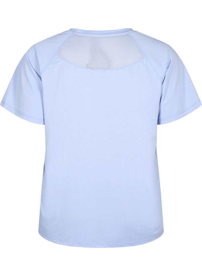 Trænings t-shirt med mesh bagpå, Zen Blue, Packshot image number 1