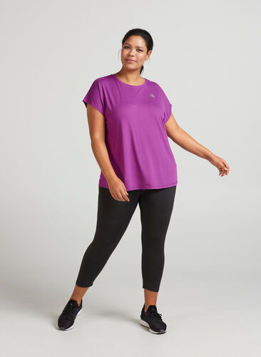 Ensfarvet trænings t-shirt, Sparkling Grape, Model image number 0