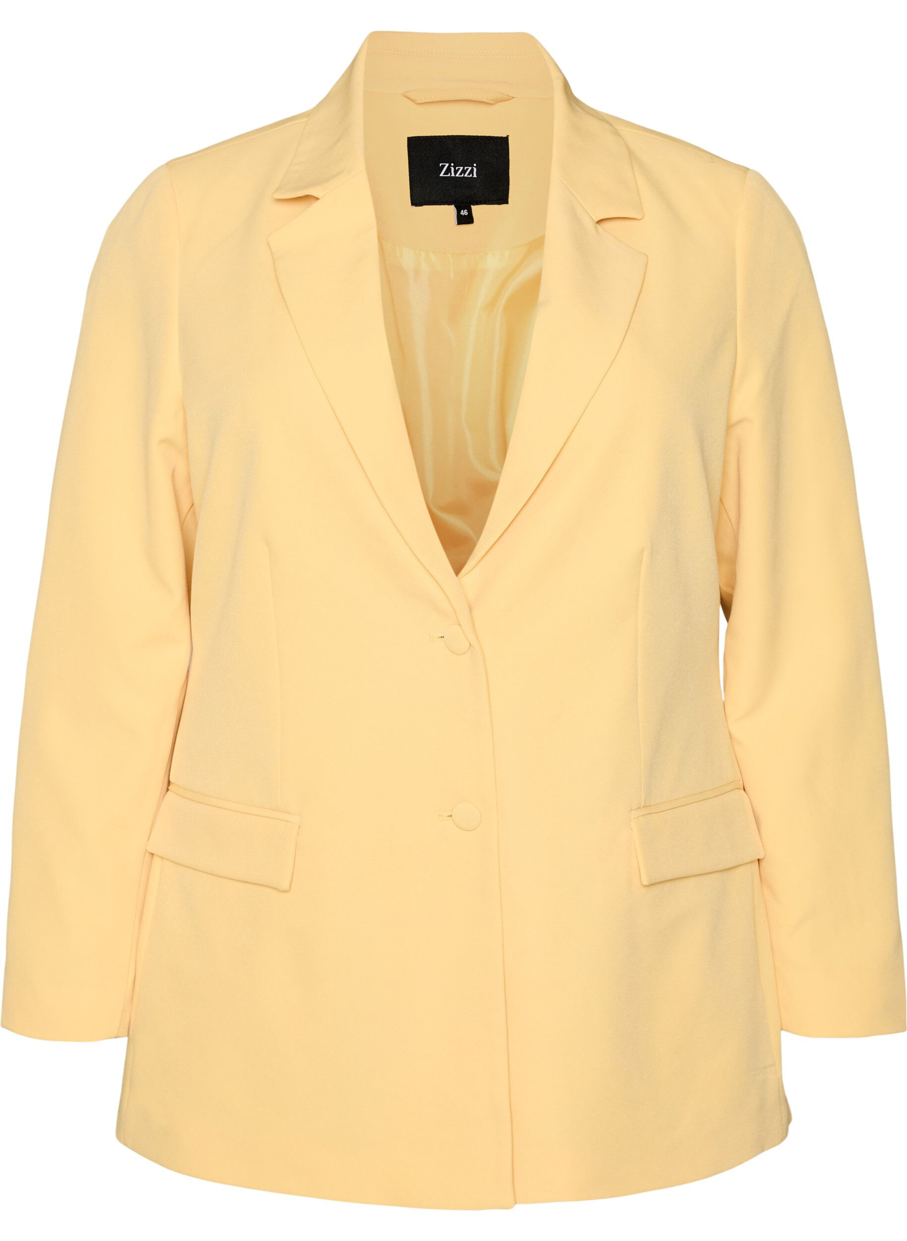 ZizziKlassisk blazer med knaplukning, Gul, Packshot image number 0