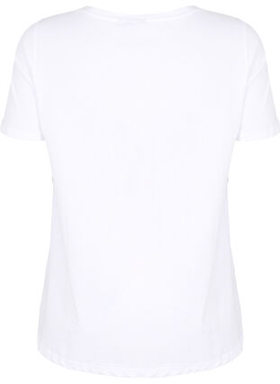Bomulds t-shirt med fronttryk, White Chest Print, Packshot image number 1