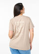 T-shirt med tekstmotiv og rund hals, Brun, Model image number 2