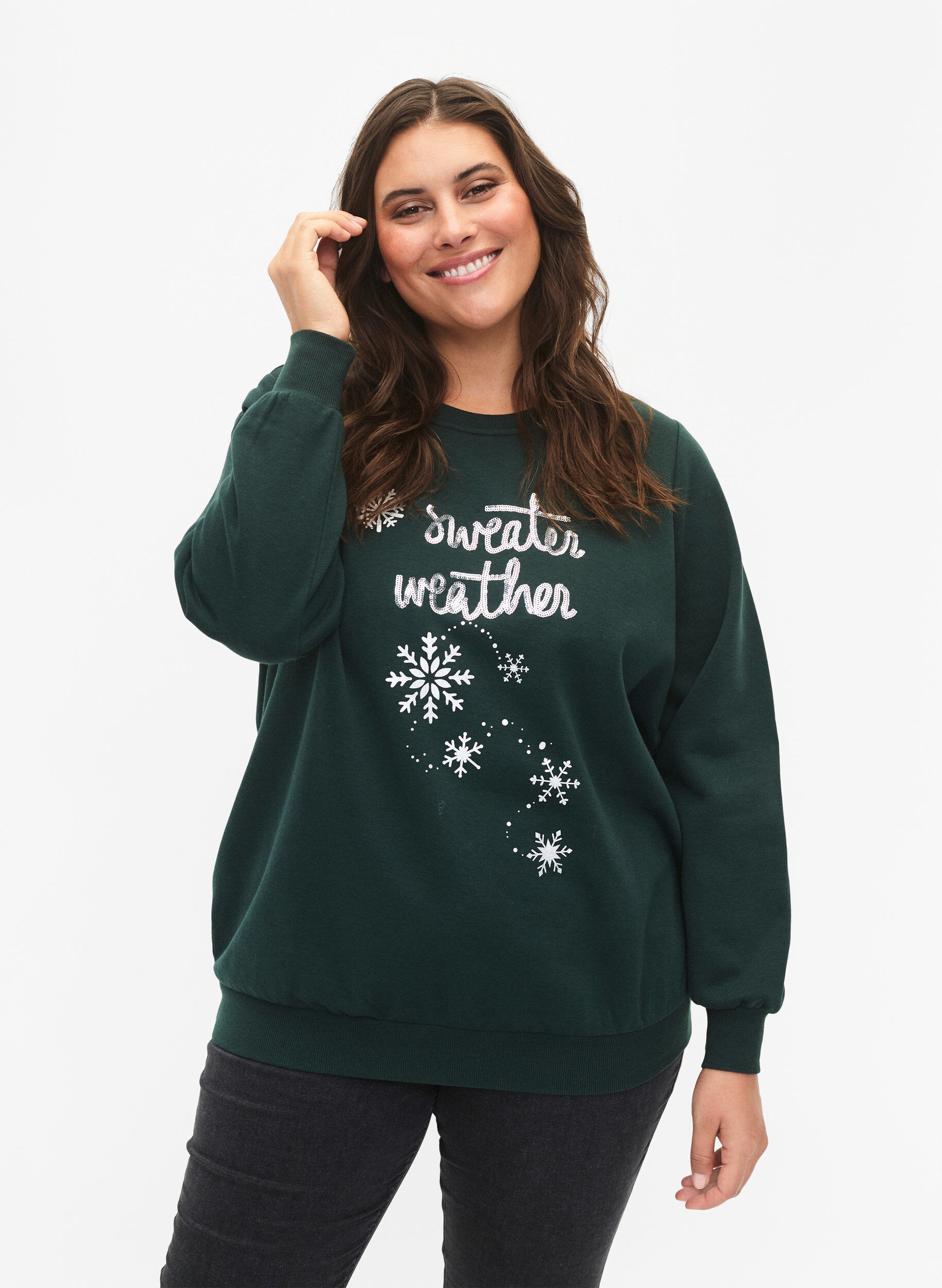 Zizzi Jule sweatshirt, Scarab SWEATER, Model image number 0