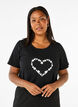 FLASH - T-shirt med motiv, Black Flower Heart , Model image number 0