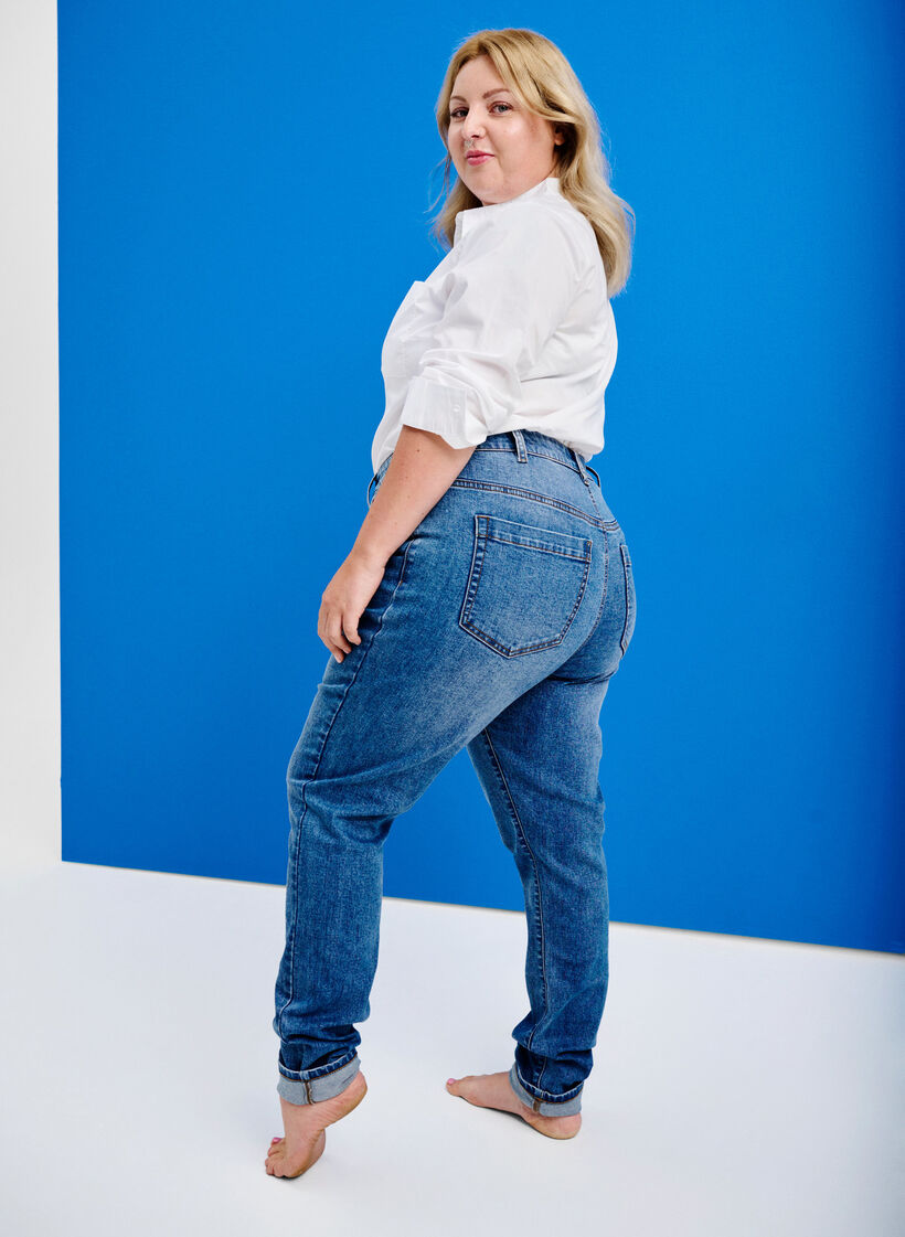 Amy jeans med h&oslash;j talje og super slim fit, Bl&aring;, Image image number 0
