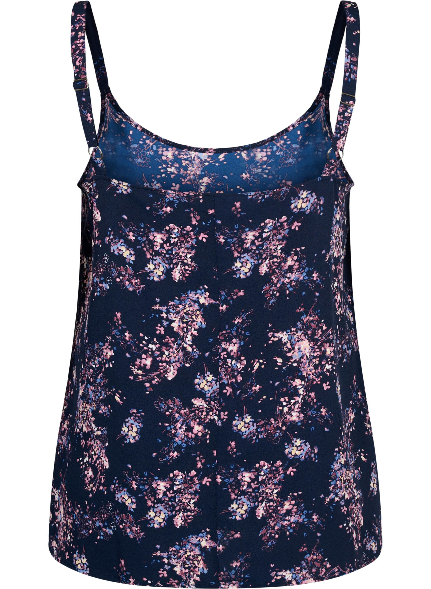 Zizzi FLASH - Top med print, Navy Rose Flower, Packshot image number 1