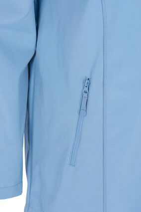 Kort softshell jakke med hætte, Blue Shadow, Packshot image number 3