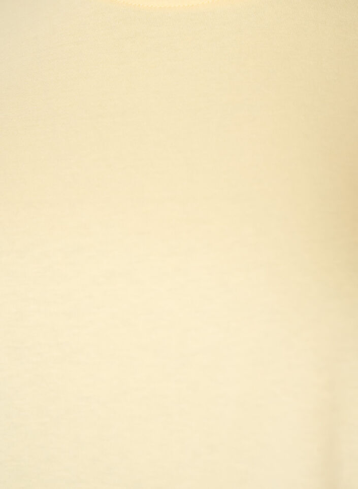 T-shirt med asymmetrisk blondekant, Gul, Packshot image number 2