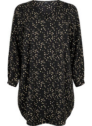V-hals kjole med print, Black Dot AOP