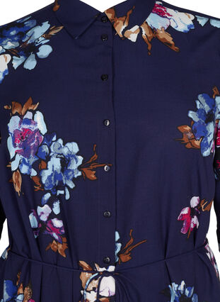 FLASH - Skjortekjole med print, Big Blue Flower, Packshot image number 2
