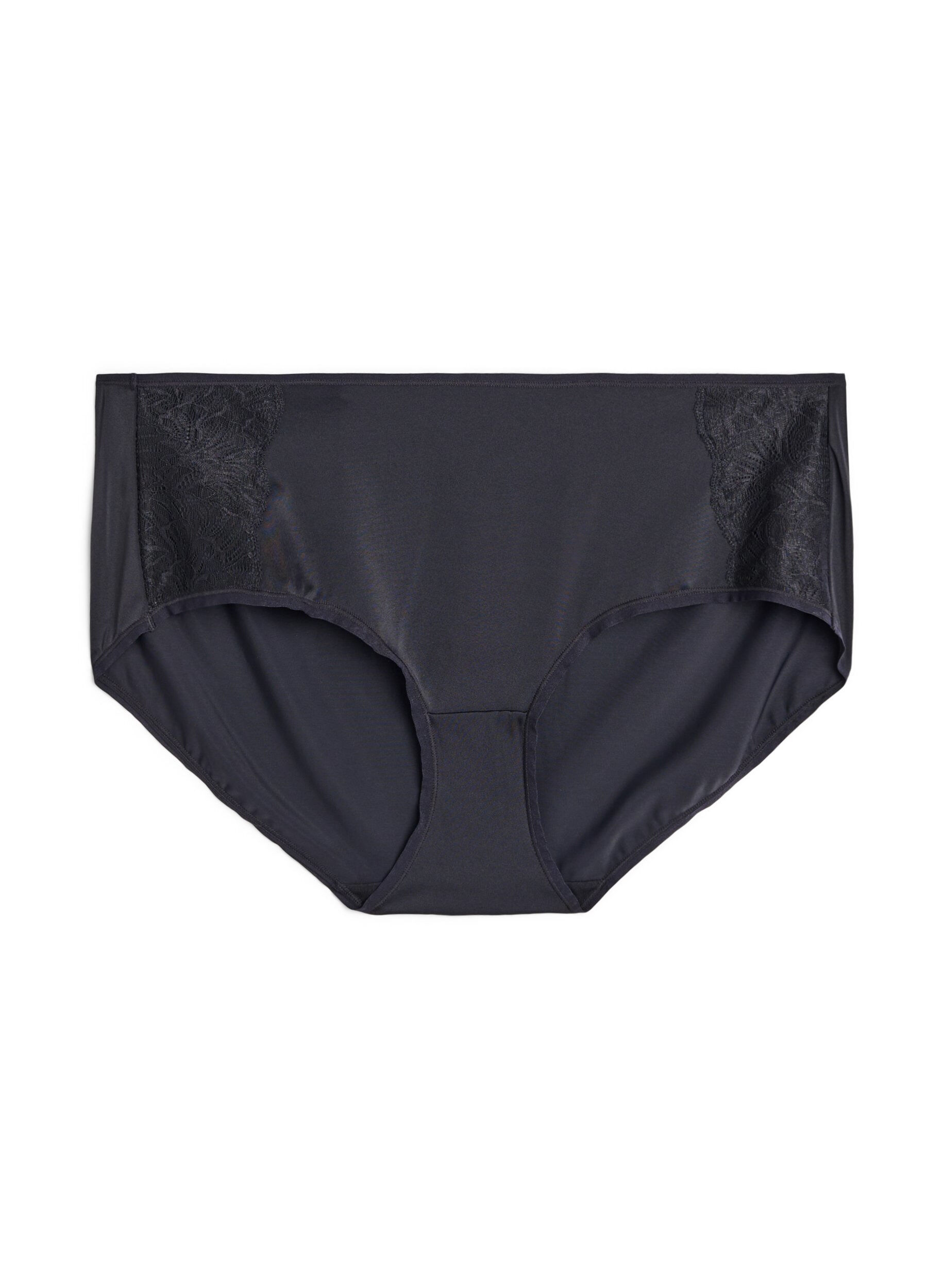 Zizzi 2-pak trusse med regul&aelig;r talje, Sort, Packshot image number 2