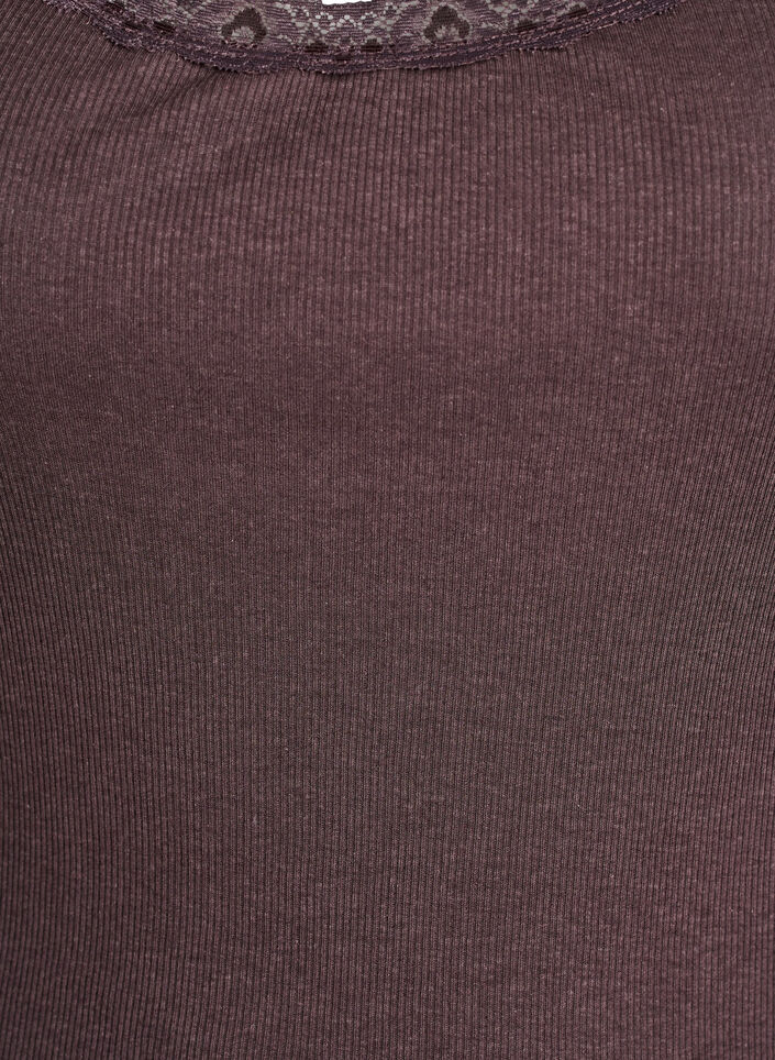 Top med blondekant, Brun, Packshot image number 2