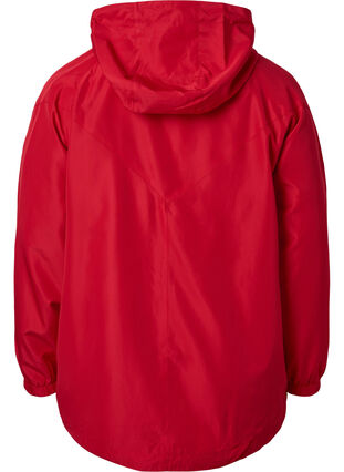 Kort jakke med hætte og justerbar bund, Tango Red, Packshot image number 1