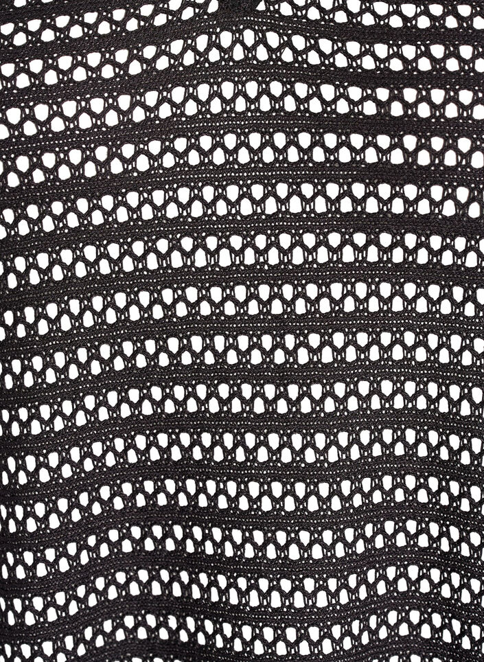 &AElig;rmel&oslash;s strandkjole med hulm&oslash;nster og slids i siderne, Sort, Packshot image number 2