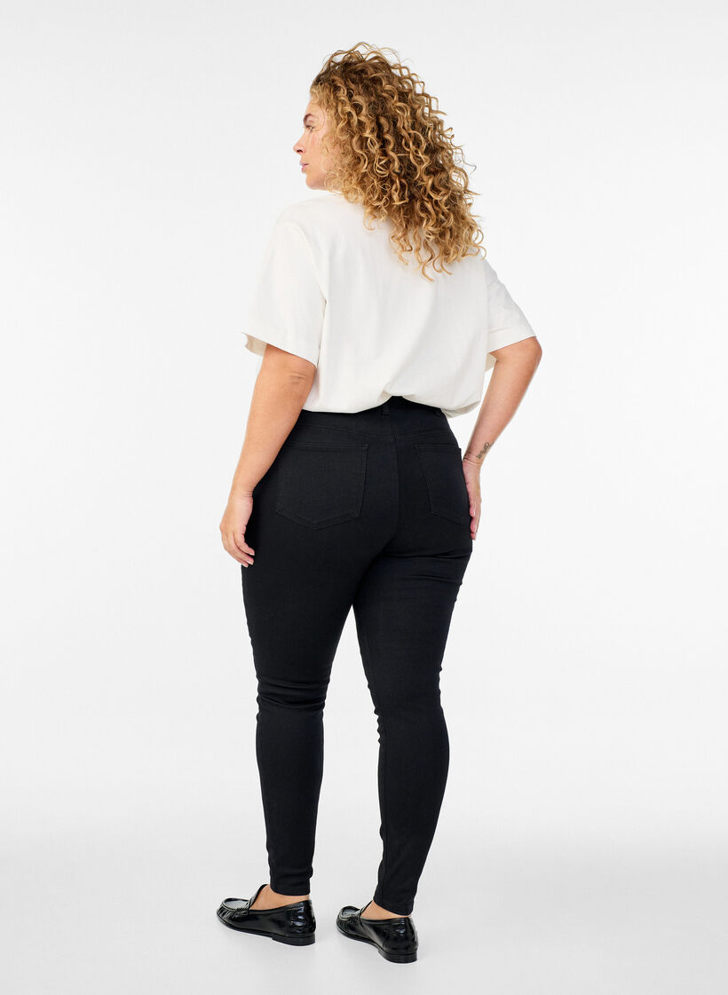 Super slim Amy jeans med h&oslash;j talje, Sort, Model image number 1