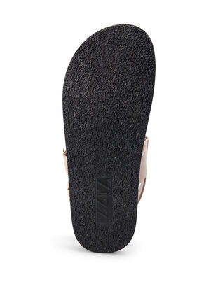 Wide fit sandal i læder med justerbare stropper, Irish Cream, Packshot image number 5