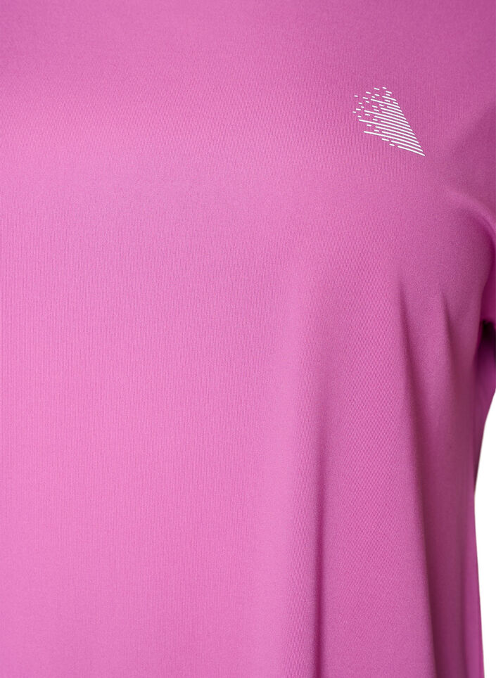 Ensfarvet tr&aelig;nings t-shirt, Lilla, Packshot image number 2