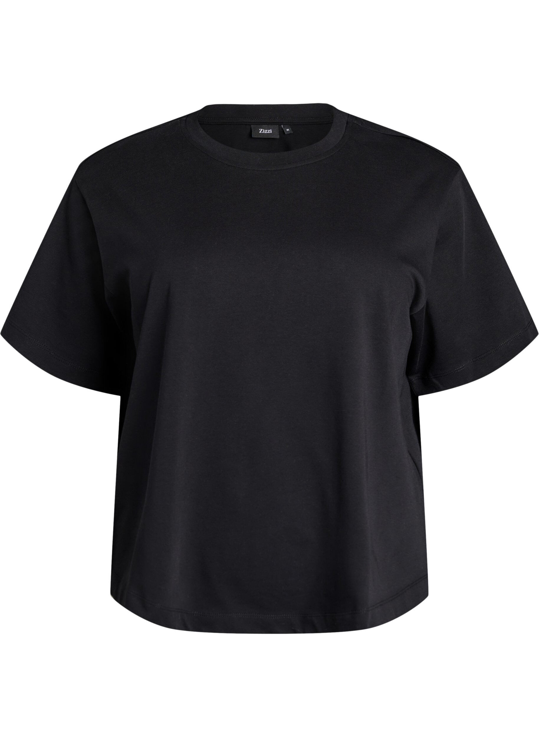 Zizzi Boxy t-shirt i bomuld, Sort, Packshot image number 0