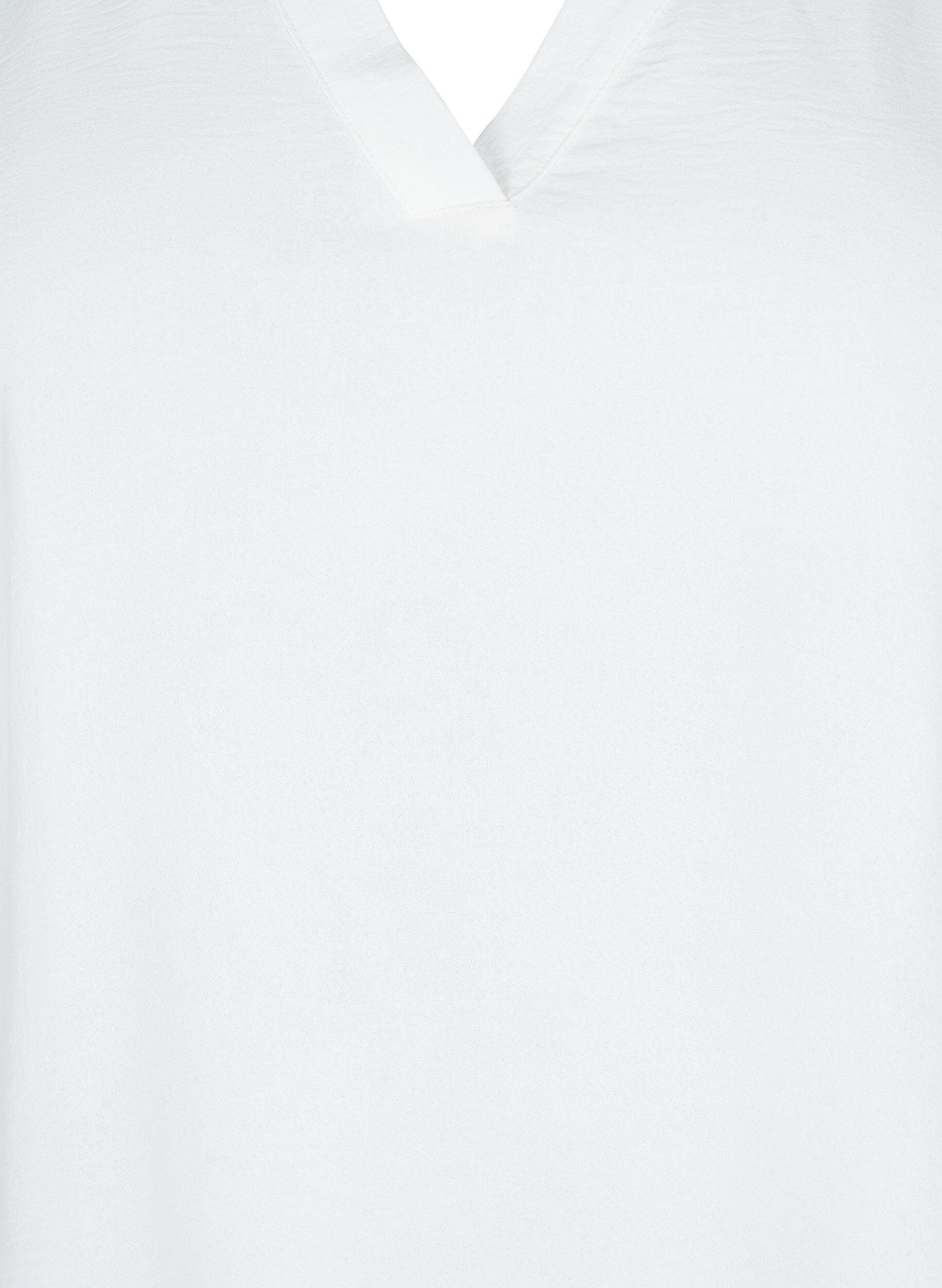 Zizzi FLASH - Bluse med 3/4 &aelig;rmer, Vanilla, Packshot image number 2