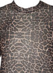 Mesh bluse med leopard mønster, Brun, Packshot image number 2