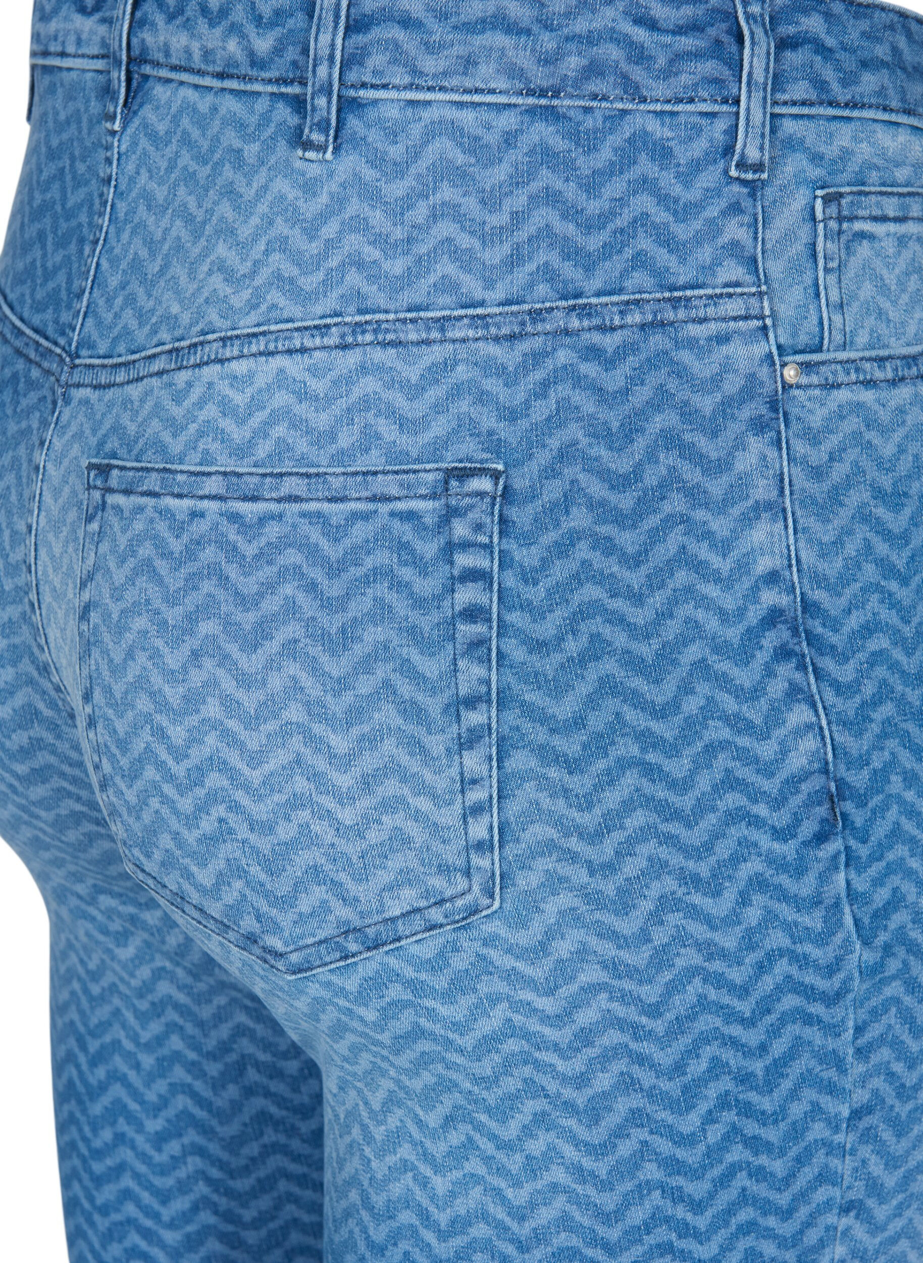 Zizzi Printede Amy jeans med h&oslash;j talje, Ethnic Pri, Packshot image number 3