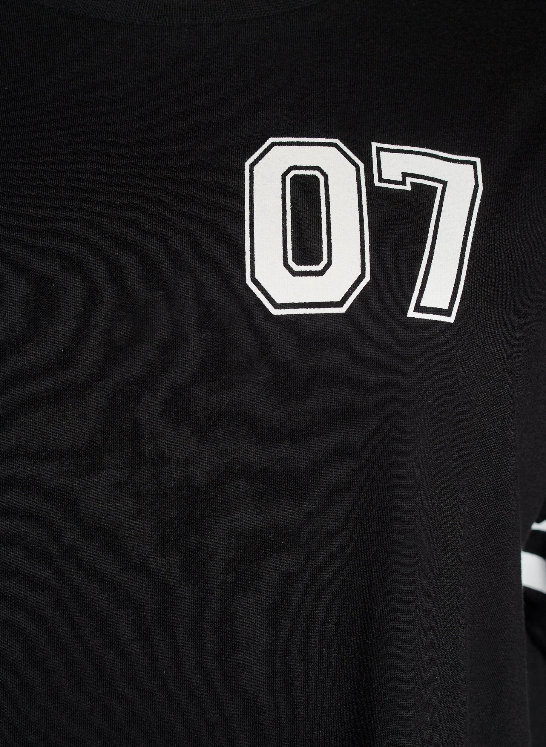 Zizzi Kort t-shirtkjole med sporty detaljer, Sort, Packshot image number 2