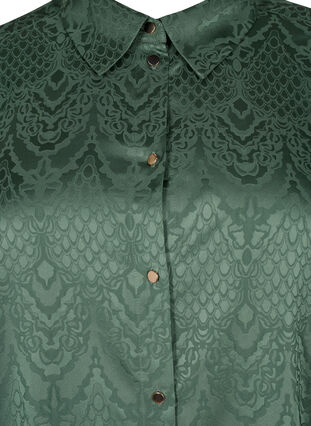 Lang skjorte med strukturmønster, Duck Green, Packshot image number 2