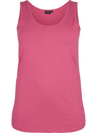 Ensfarvet basis top i bomuld, Rød