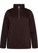 Sweatshirt med h&oslash;j krave og lynl&aring;s, Brun, Packshot image number 0