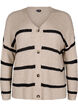 FLASH - Strikket cardigan med striber og knapper, Beige, Packshot image number 0