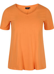 Basis t-shirt med v-hals, Amberglow