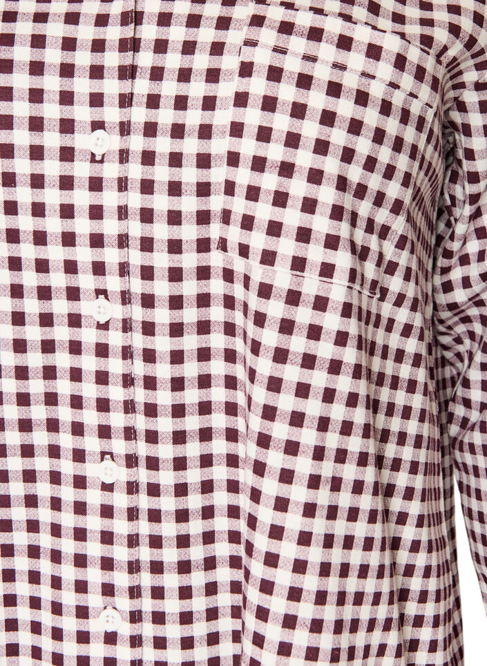 Bomulds pyjamas-skjorte med brystlomme, R&oslash;d, Packshot image number 2