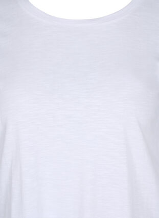 Bomulds t-shirt med korte ærmer, Bright White, Packshot image number 2