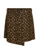 Kort denimnederdel med leopardprint og A-snit, Brun, Packshot image number 0