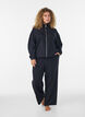 Jersey cardigan med lynl&aring;s og h&oslash;j krave, Sort, Model image number 1