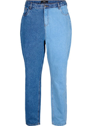 Tofarvede Mille mom fit jeans, Lt. B. Comb, Packshot image number 0