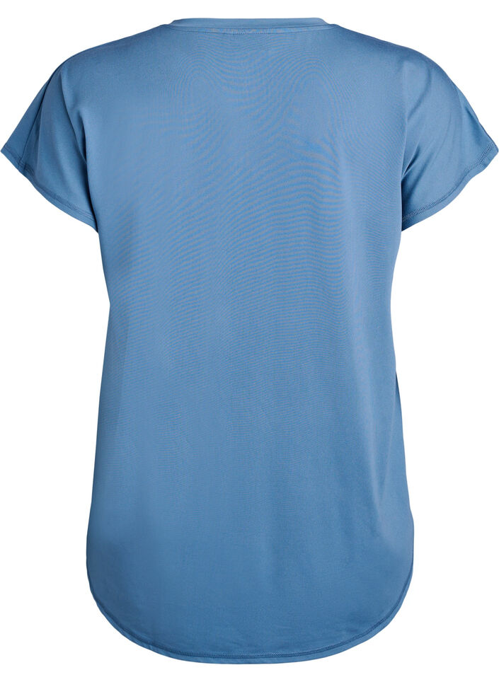 Kort&aelig;rmet tr&aelig;nings t-shirt med v-hals, Bl&aring;, Packshot image number 1
