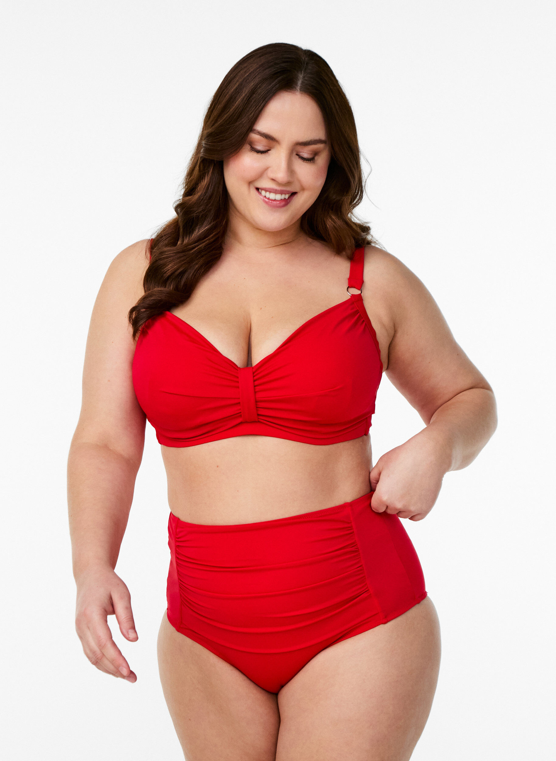 ZizziBikini underdel med h&oslash;j talje, R&oslash;d, Model image number 0