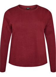 Lang&aelig;rmet basis T-shirt med rund hals, R&oslash;d