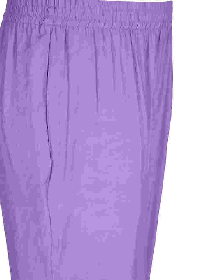 Løse bukser i viskosemix med elastikkant, Royal Lilac, Packshot image number 2
