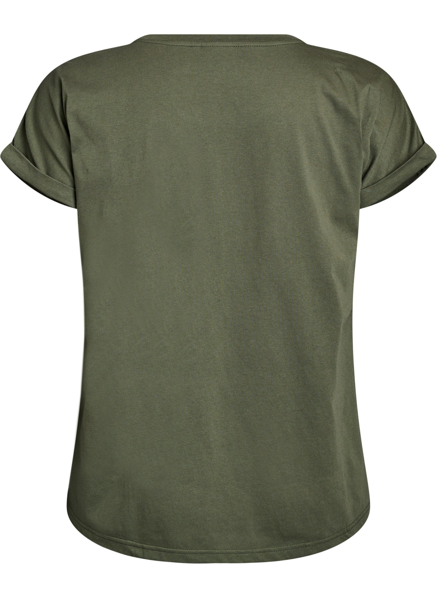 ZizziKort&aelig;rmet t-shirt i bomuldsblanding, Gr&oslash;n, Packshot image number 1