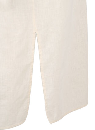 Lang skjorte i bomuldsmix med hør , Sandshell, Packshot image number 3