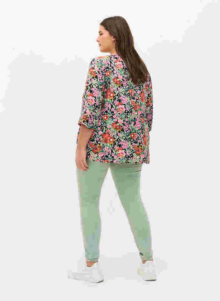 Super slim Amy jeans med høj talje, Frosty Green, Model image number 1
