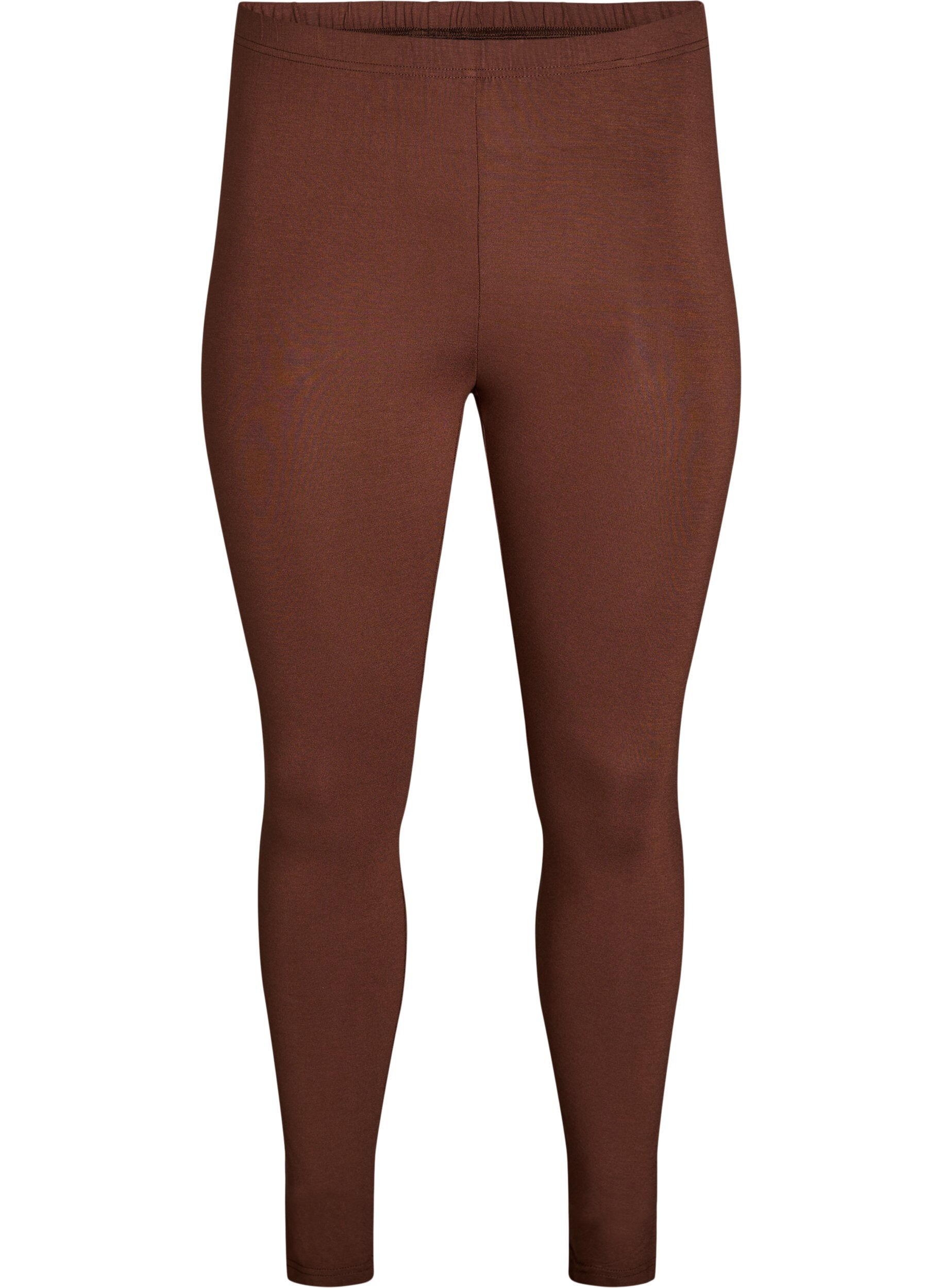 Zizzi Basis leggings i viskose, Brun, Packshot image number 0