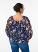 Chiffonbluse med blomster og lange &aelig;rmer , Bl&aring;, Model image number 2